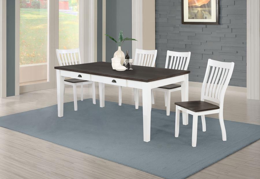 Kingman 5-piece Rectangular Dining Set Espresso and White