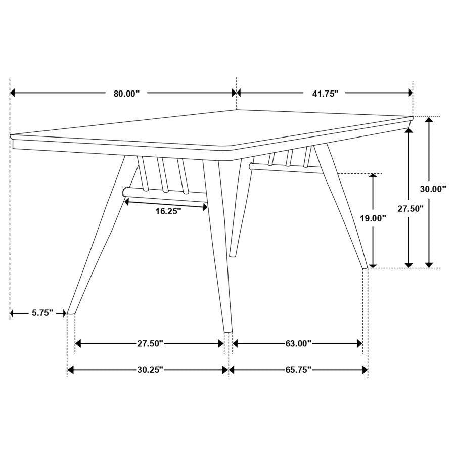 Wes 5-piece Rectangular Dining Table Set Dark Walnut