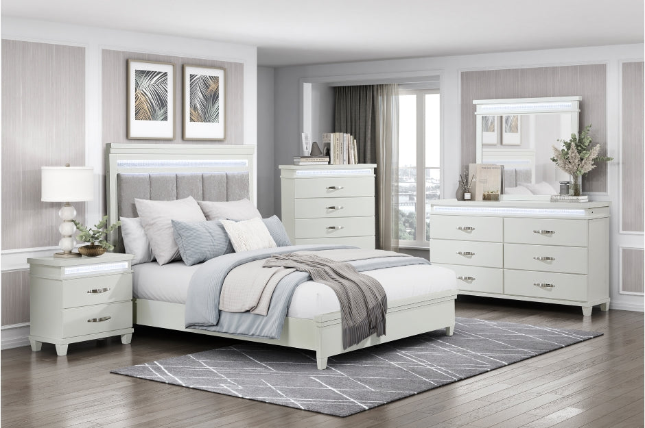 KIDMAN COLLECTION KING 4 PC BEDROOM SET WITH LED LIGHTS (B,D,M,N)