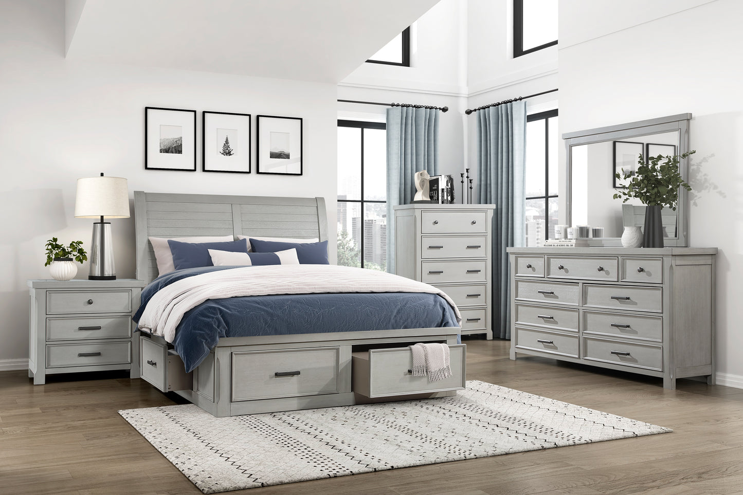 WILLOWBROOK COLLECTION KING 4 PC BEDROOM SET WITH STORAGE (B,D,M,N)