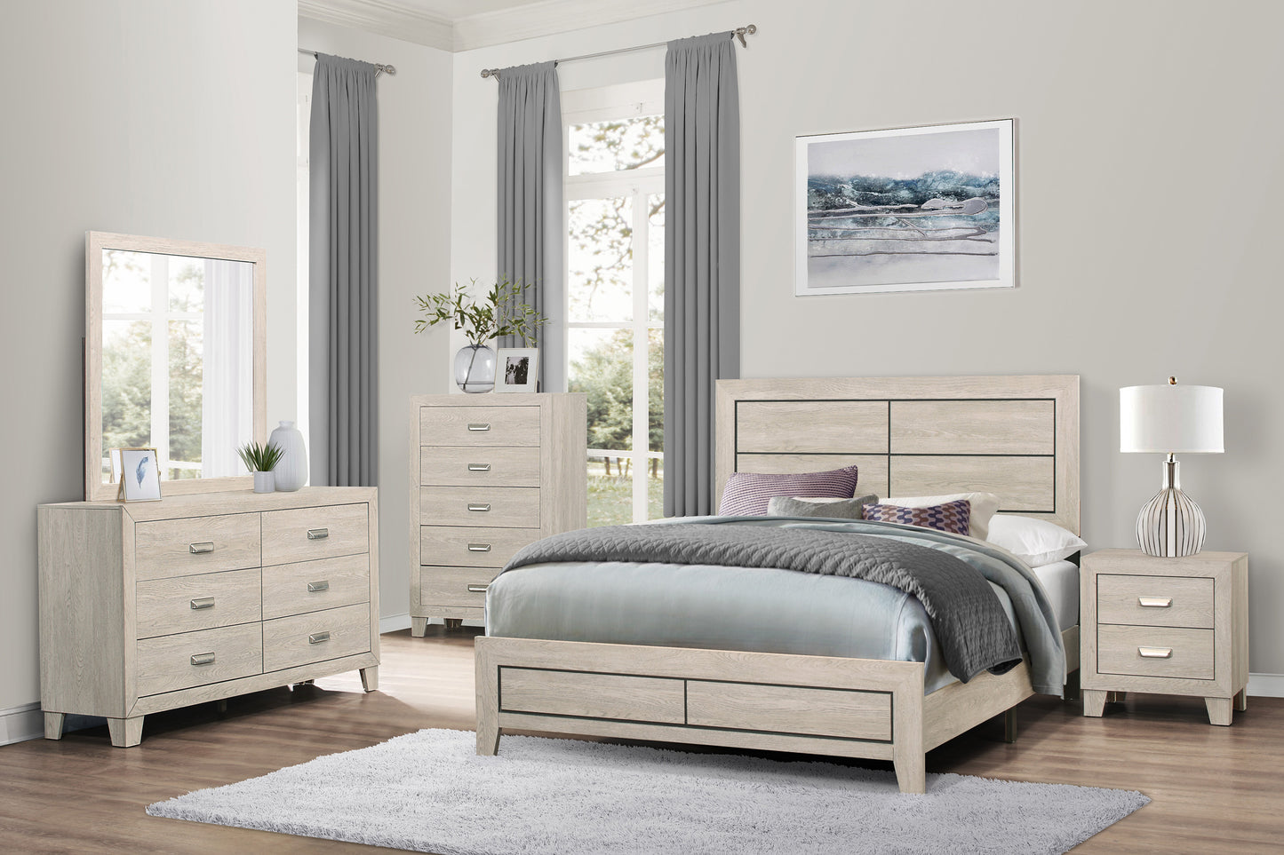 QUINBY COLLECTION QUEEN 4 PC BEDROOM SET (B,D,M,N)