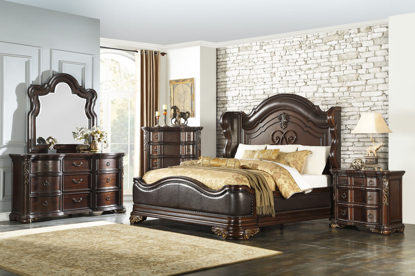 ROYAL HIGHLANDS COLLECTION QUEEN 4 PC BEDROOM SET (B,D,M,N)