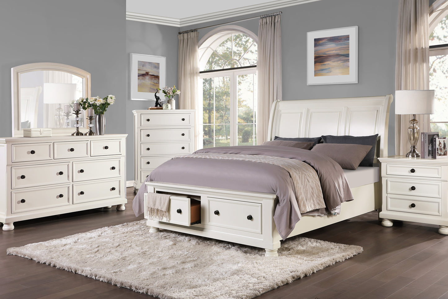 LAURELIN COLLECTION QUEEN 4 PC BEDROOM SET WITH STORAGE (B,D,M,N)