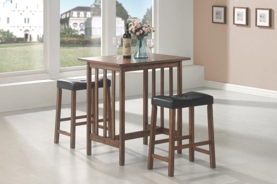 Oleander 3-piece Counter Height Dining Table Set Nut Brown