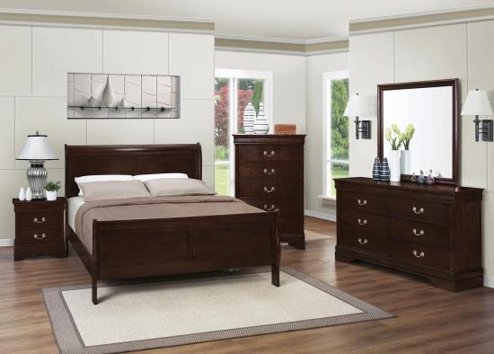 Louis Philippe 4-piece Queen Bedroom Set Cappuccino (B,D,M,N)