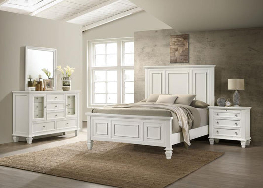 Sandy Beach 4-piece Queen Bedroom Set Cream White (B,D,M,N)