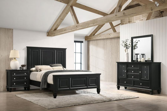 Sandy Beach 4-piece Queen Bedroom Set Black (B,D,M,N)