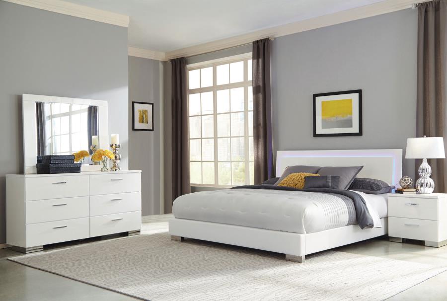 KING WHITE CONTEMPORARY BEDROOM (B,D,M,N)