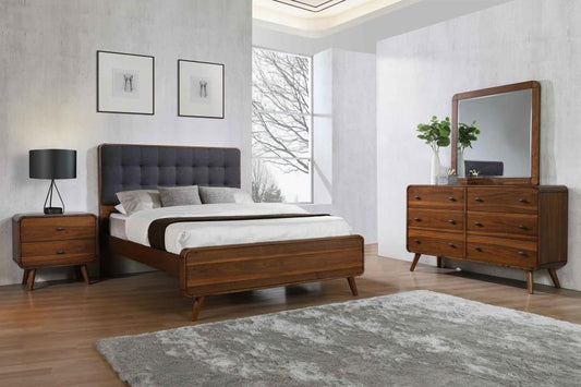 Robyn 4-piece Eastern King Bedroom Set Dark Walnut (B,D,M,N)