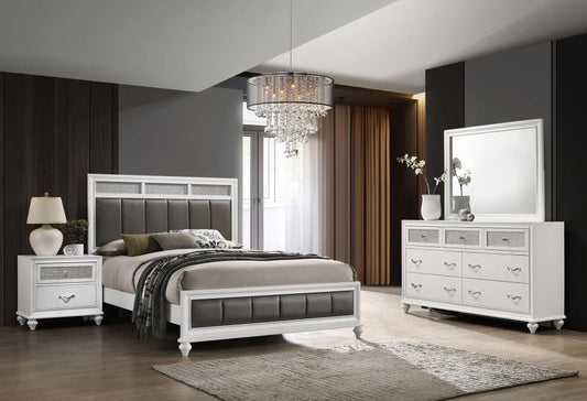 Barzini 4-piece Queen Bedroom Set White (B,D,M,N)