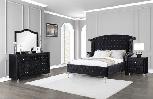 Deanna 4-piece Eastern King Bedroom Set Black (B,D,M,N)