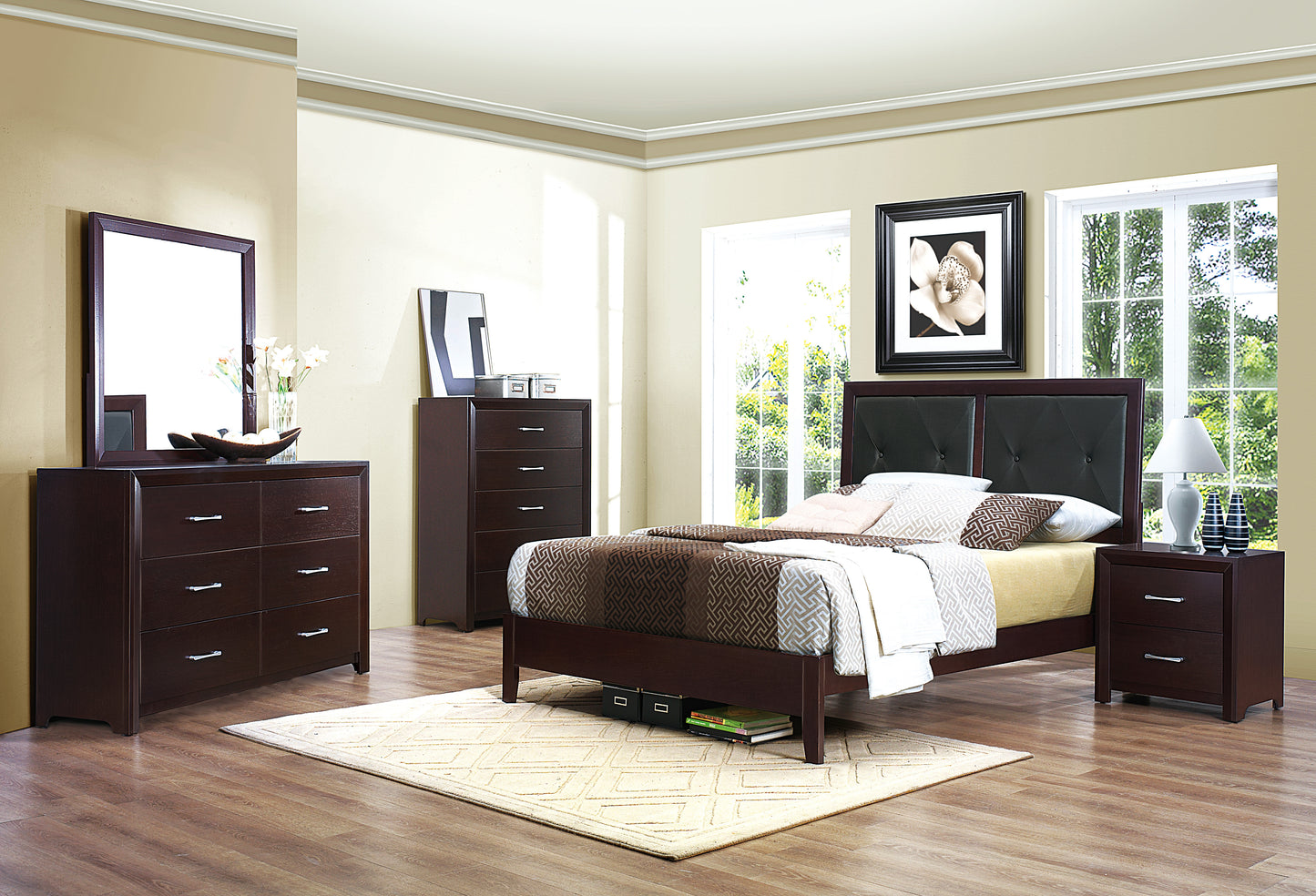 EDINA COLLECTION QUEEN 4 PC BEDROOM SET (B,D,M,N)