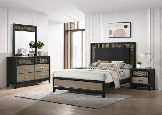 Valencia 4-piece Eastern King Bedroom Set Black (B,N,D,M)