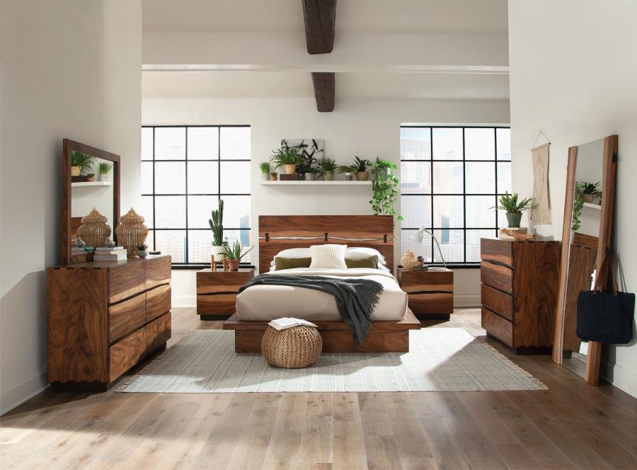 Winslow 4-piece Eastern King Bedroom Set Smokey Walnut (B,D,M,N)