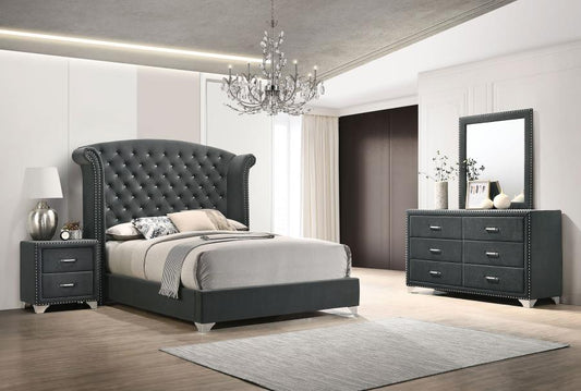 Melody 4-piece Eastern King Bedroom Set Grey (B,D,M,N)