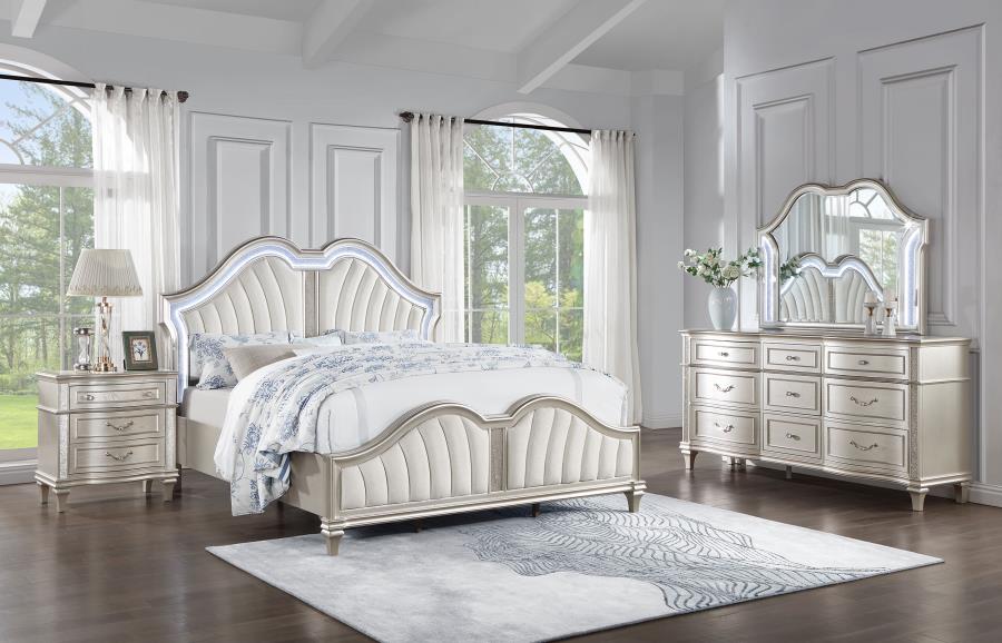 Evangeline 4-piece Eastern King Bedroom Set Silver Oak (B,D,M,N)