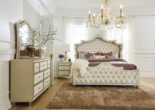 Antonella 4-piece King Bedroom Set Ivory (B,D,M,N)