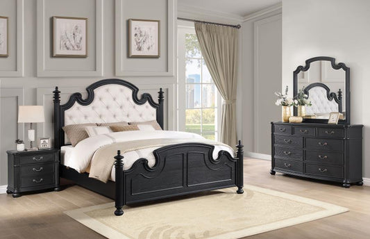 Celina 4-piece Eastern King Bedroom Set Black (B,D,M,N)