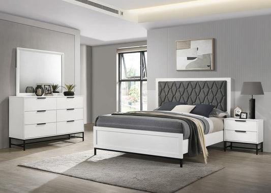 Sonora 4-piece Eastern King Bedroom Set White (B,N,D,M)