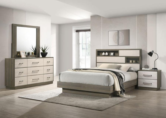 Fenwick 4-piece Queen Bedroom Set Grey Oak (B,D,M,N)