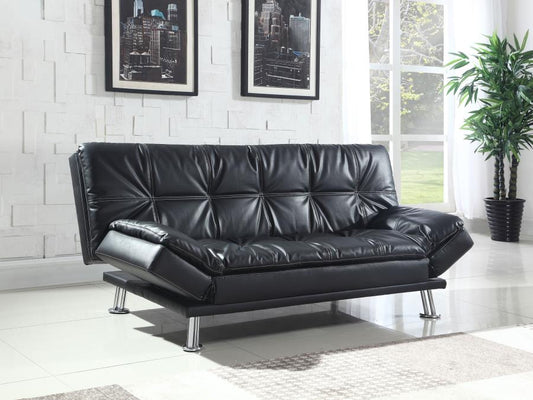 BLACK TUFTED FUTON SOFA BED