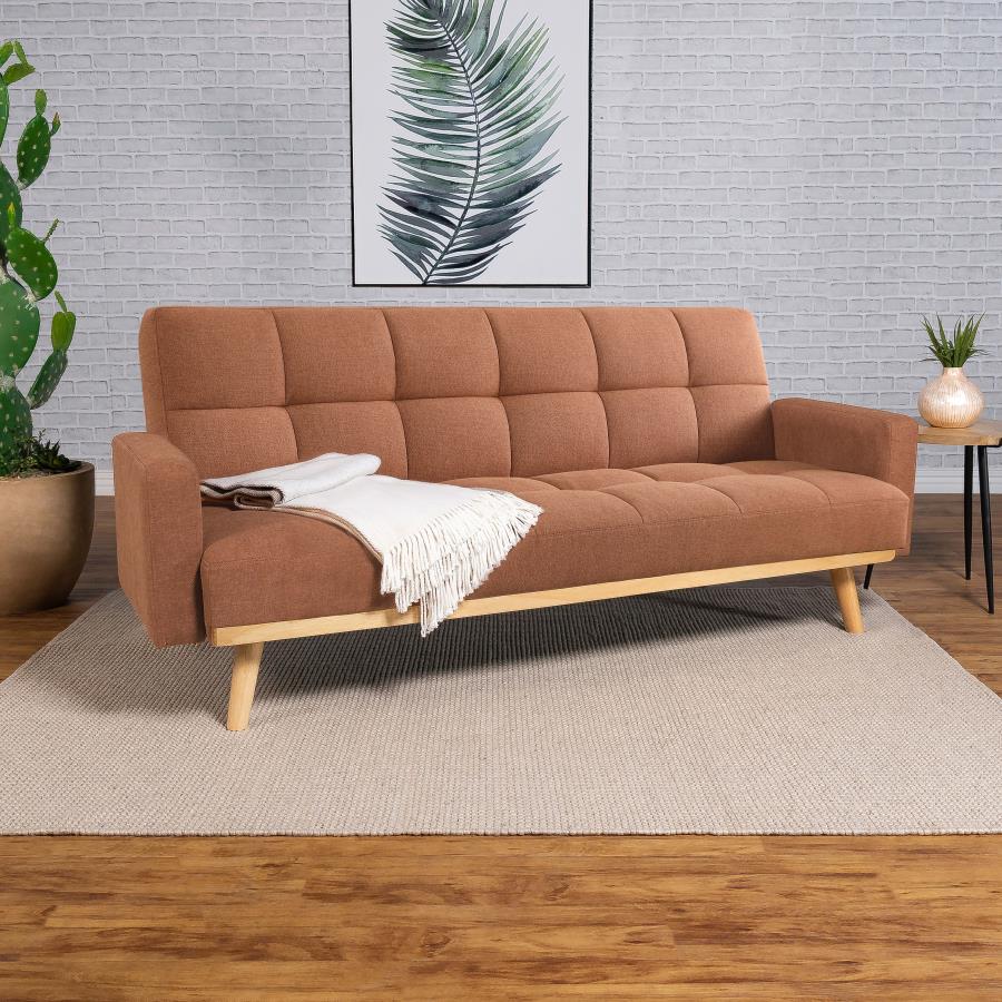 TERRACOTTA MID CENTURY MODERN SOFA BED