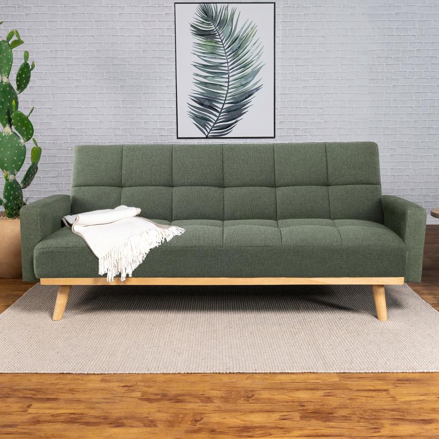 SAGE GREEN MID CENTURY MODERN SOFA BED