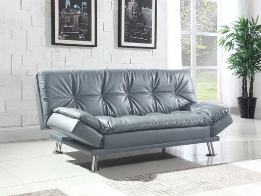 GRAY TUFTED FUTON SOFA BED