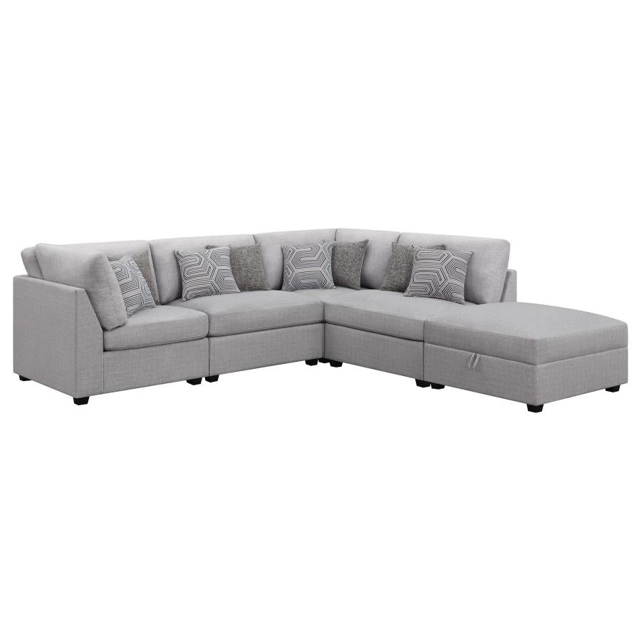 Cambria 5-piece Upholstered Modular Sectional Sofa Grey