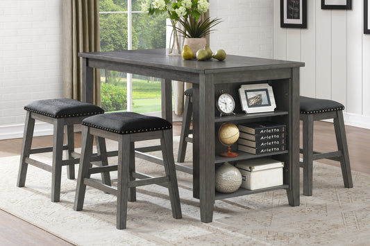 5PC GRAY & BLACK DINING