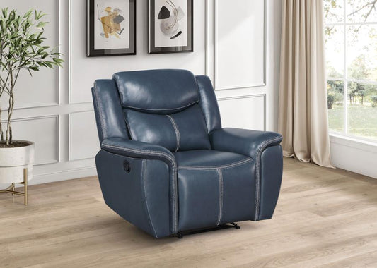 Sloane Upholstered Padded Arm Recliner Chair Blue