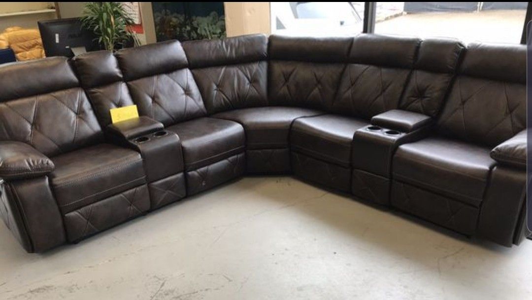 #6230 BROWN RECLINING THEATER SECTIONAL