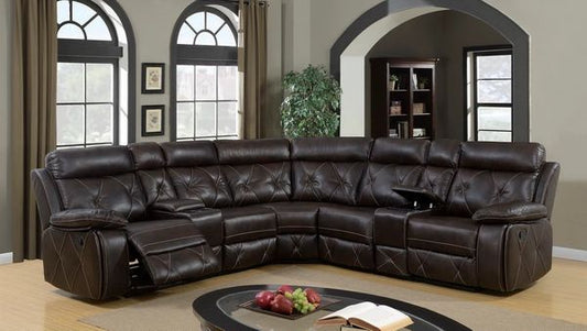 #6230 BROWN RECLINING THEATER SECTIONAL