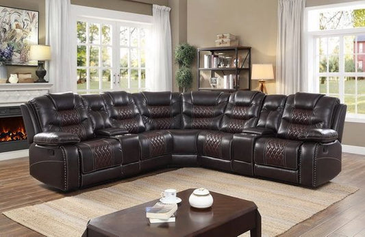 #6235 TWO-TONE BROWN RECLINING SECTIONAL