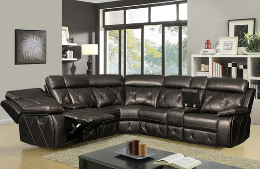 #6238 BLACK RECLINING THEATER SECTIONAL