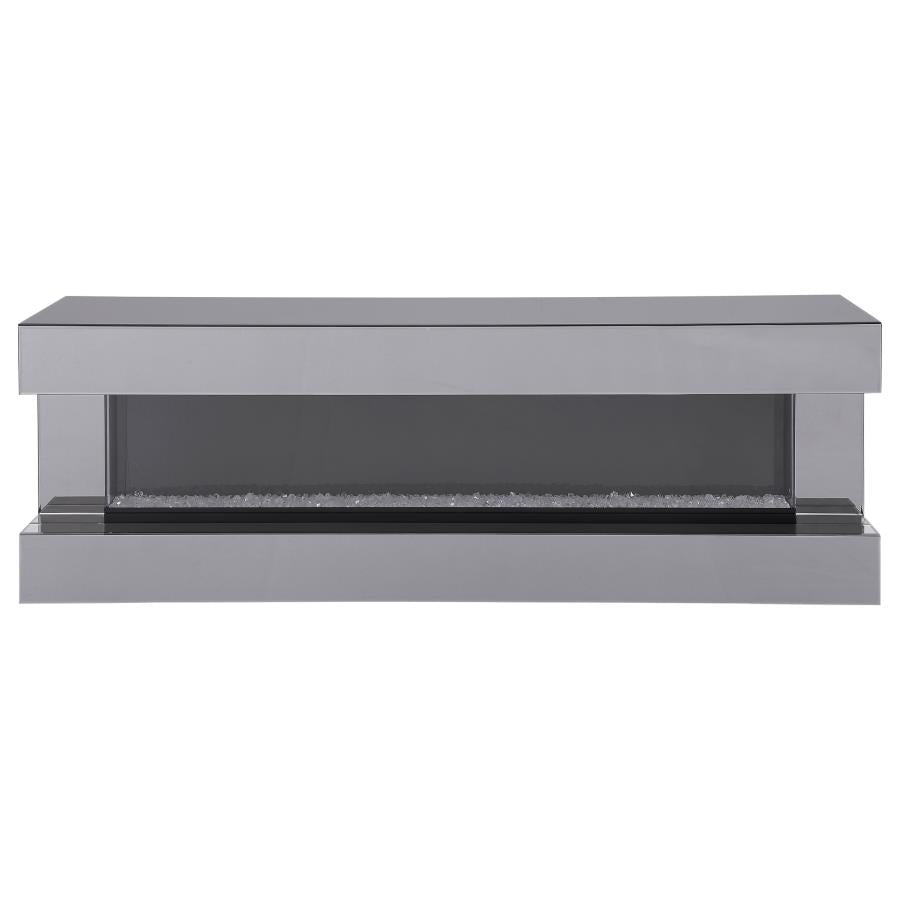 Vallerie 71" TV Stand with Visual Flame Box Grey Mirror - ETA 1/24/25!