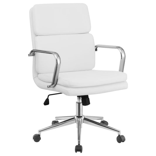 Ximena Upholstered Adjustable Mid Back Office Chair White