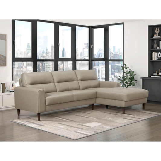 TAN GENUINE LEATHER SECTIONAL