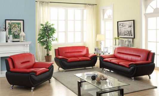 #888 2PC RED/BLACK SOFA & LOVE!