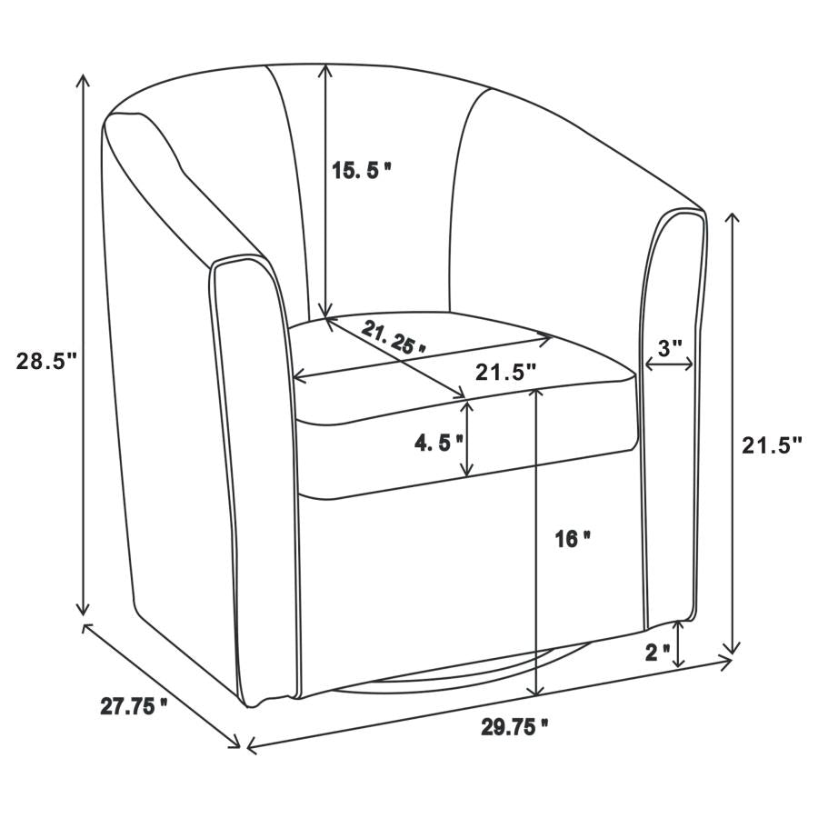 Turner Upholstered Barrel Back Swivel Chair Champagne