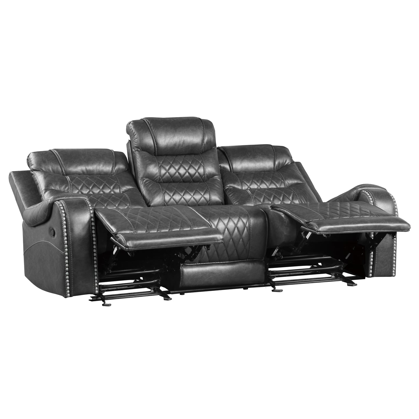 2 PC RECLINING SOFA AND LOVESEAT GRAY