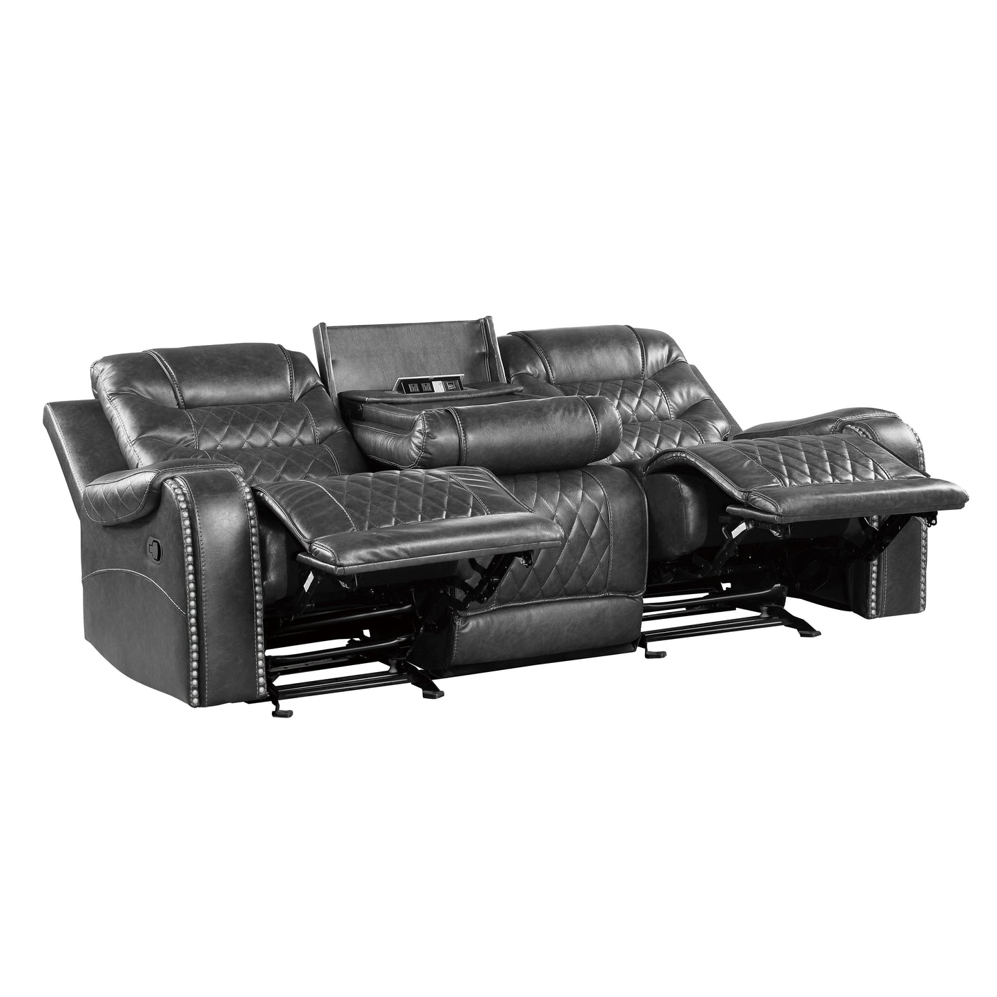 2 PC RECLINING SOFA AND LOVESEAT GRAY