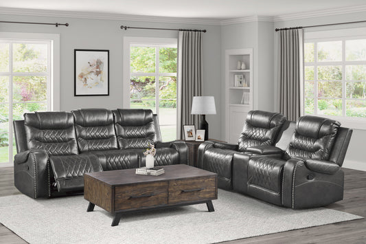 2 PC RECLINING SOFA AND LOVESEAT GRAY