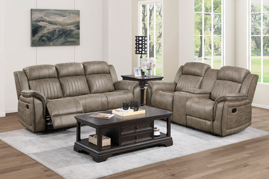 2 PC CENTEROAK COLLECTION RECLINING SOFA AND LOVESEAT