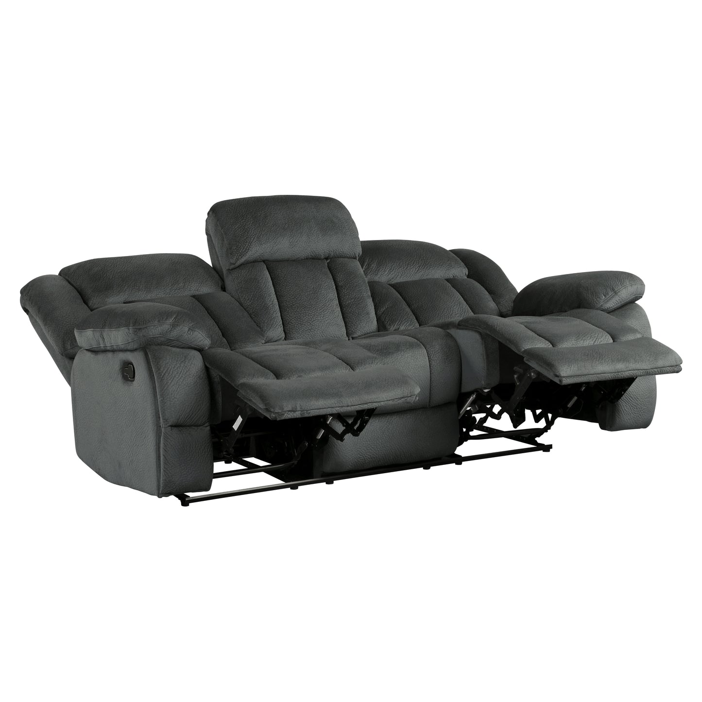 2 PC LAURELTON COLLECTION RECLINING SOFA AND LOVESEAT CHARCOAL