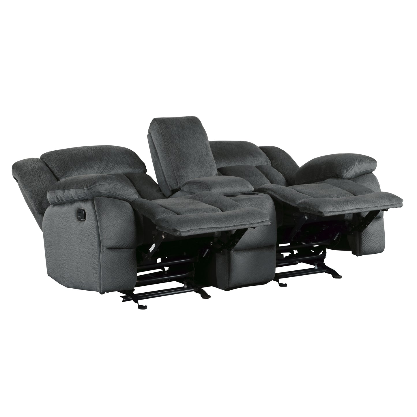 2 PC LAURELTON COLLECTION RECLINING SOFA AND LOVESEAT CHARCOAL