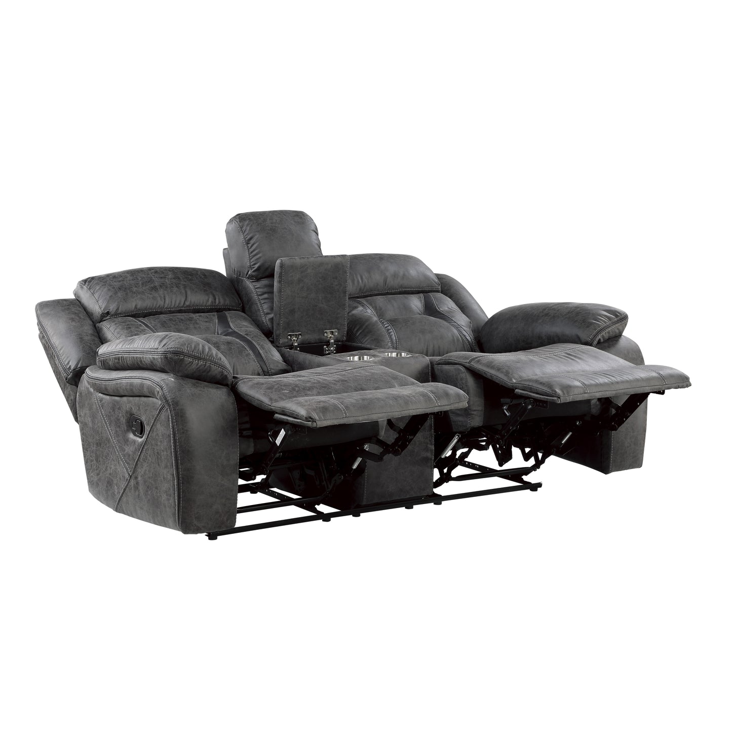 2 PC MADRONA HILL COLLECTION RECLINING SOFA AND LOVESEAT GRAY