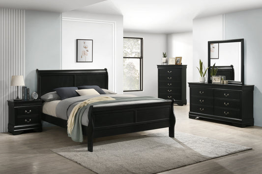 AUSTIN BLACK QUEEN 4-PIECE BEDROOM SET (B,D,M,N)