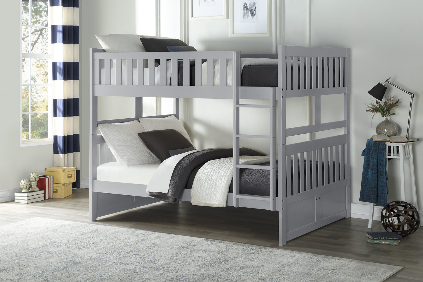 FULL/FULL GRAY BUNK BED