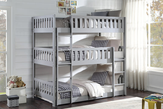 T/T/T TRIPLE BUNK BED GRAY